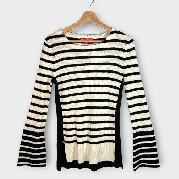 Krimson Klover Ivory Sweater MEDIUM Side Slits Bell Sleeves Wool Blend NEW - Picture 4 of 12